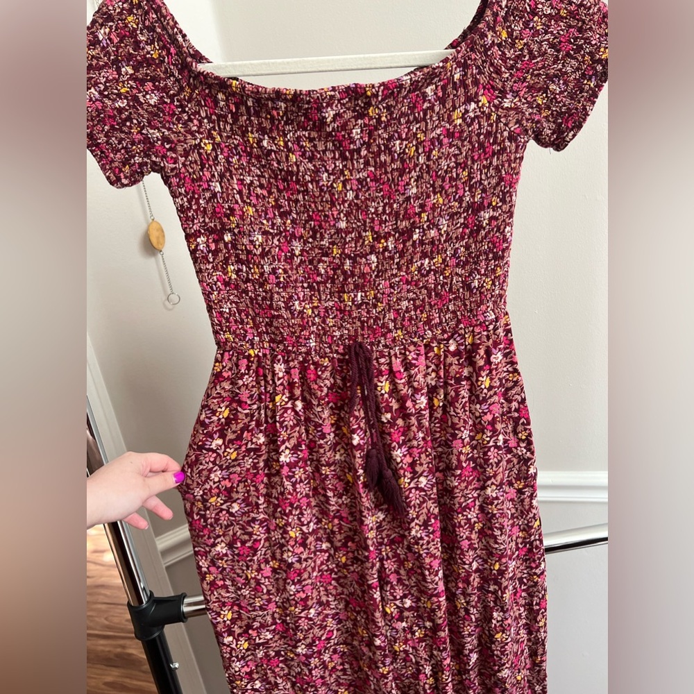 Pink Floral Off-Shoulder Jumpsuit One Piece Ruched Design Summer Outfit